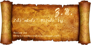 Zámbó Mihály névjegykártya