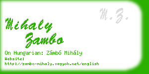 mihaly zambo business card