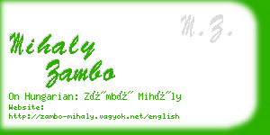 mihaly zambo business card